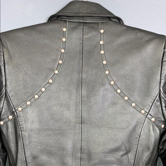 HP ✨ BCBGMaxAzria I Leather Studded Moto Jacket - Picture 7 of 15